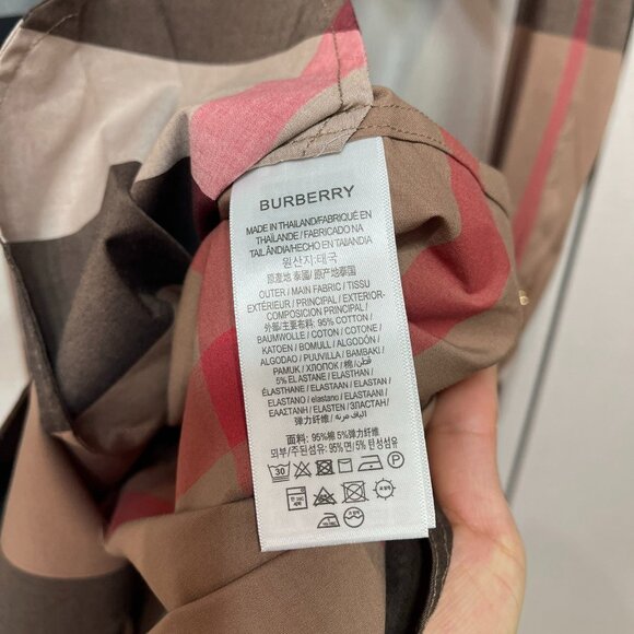 Burberry Plaid Print Knee-Length Dress - Brown Dresses - Picture 6 of 8